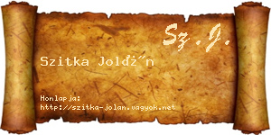 Szitka Jolán névjegykártya